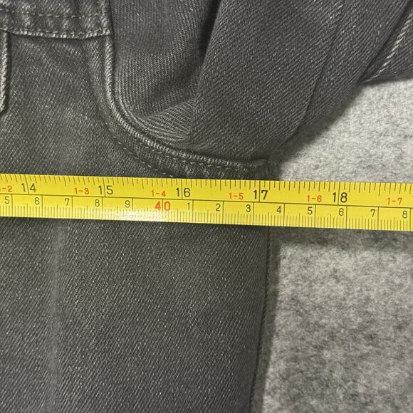 Old Navy‎ Sherpa Lined Black Denim Button Up Trucker Jacket Women's Small - Picture 6 of 7